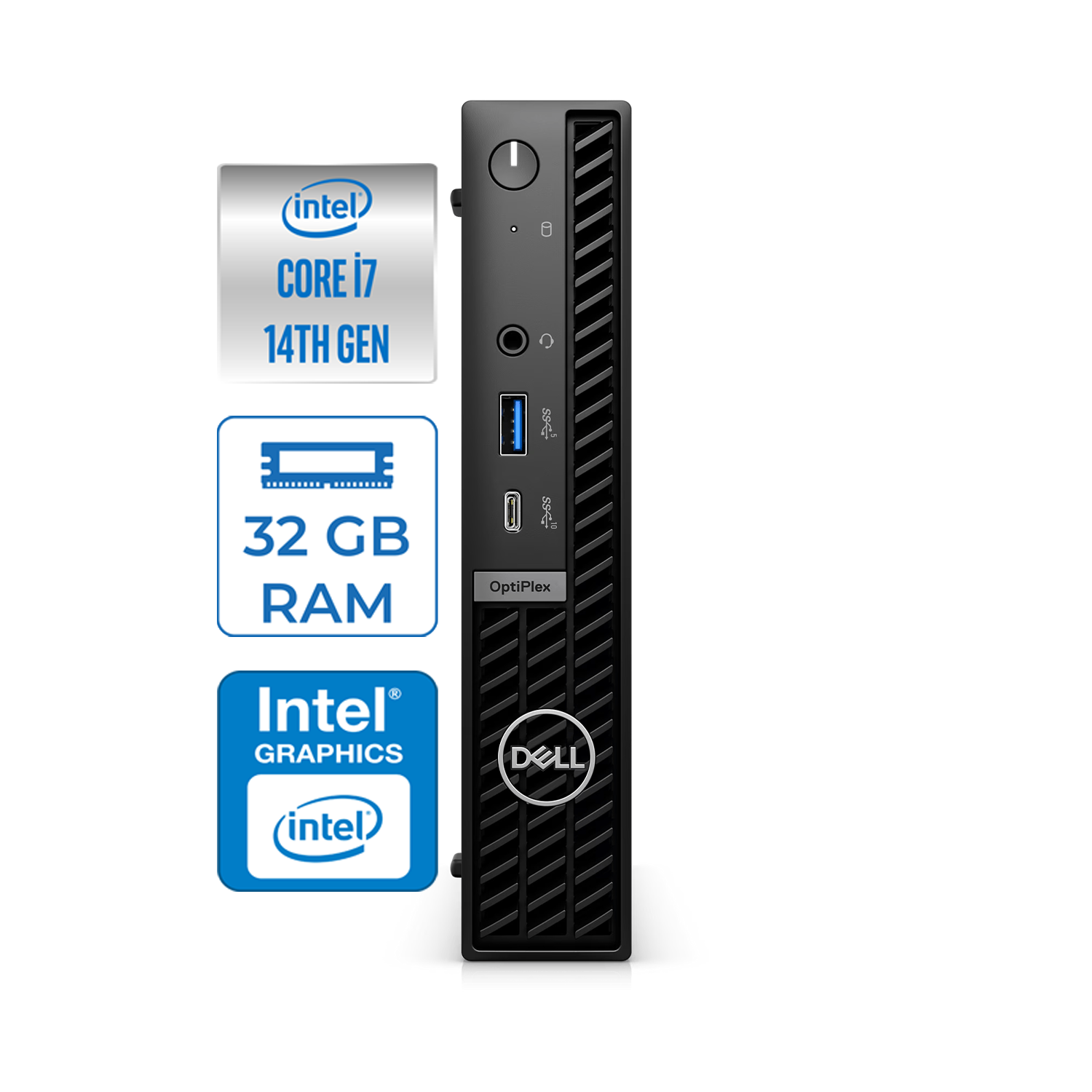 Dell Pc Optıplex 7020MFF Intel Core İ7-14700T 32GB DDR5 256GB SSD Windows 11 Pro Mini Masaüstü Bilgisayar N014O7020MFF71