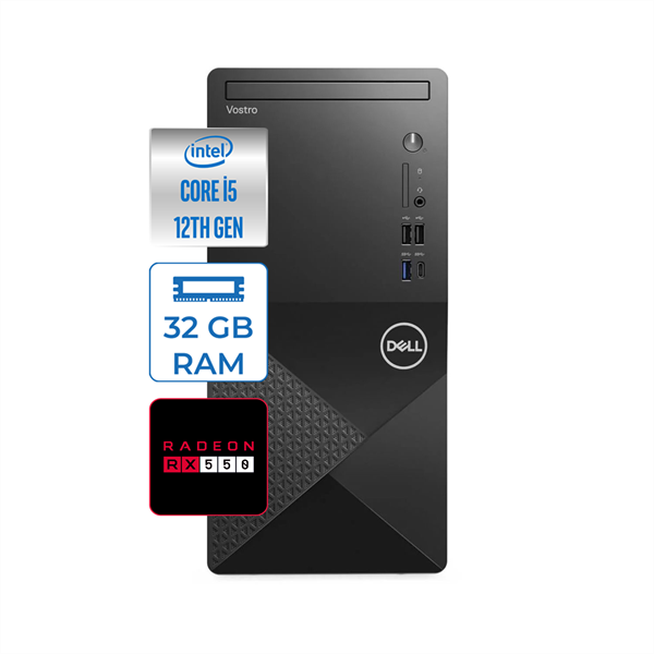Dell Vostro 3030 MT Intel Core I5 12400 32GB DDR5 1TB SSD Windows 11 Pro AMD RX550-4GB Masaüstü Bilgisayar N3030I5RX550P18