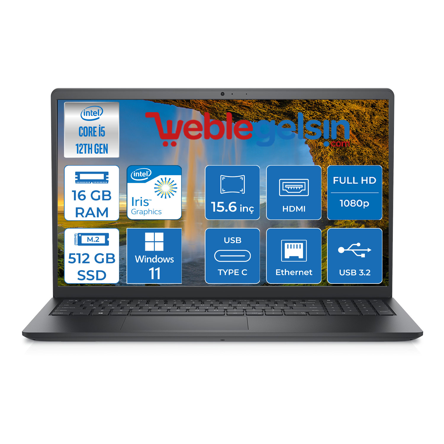 Dell Vostro 3520 Intel Core İ5 1235U 16GB 512GB SSD Windows 11 Pro 15.6
