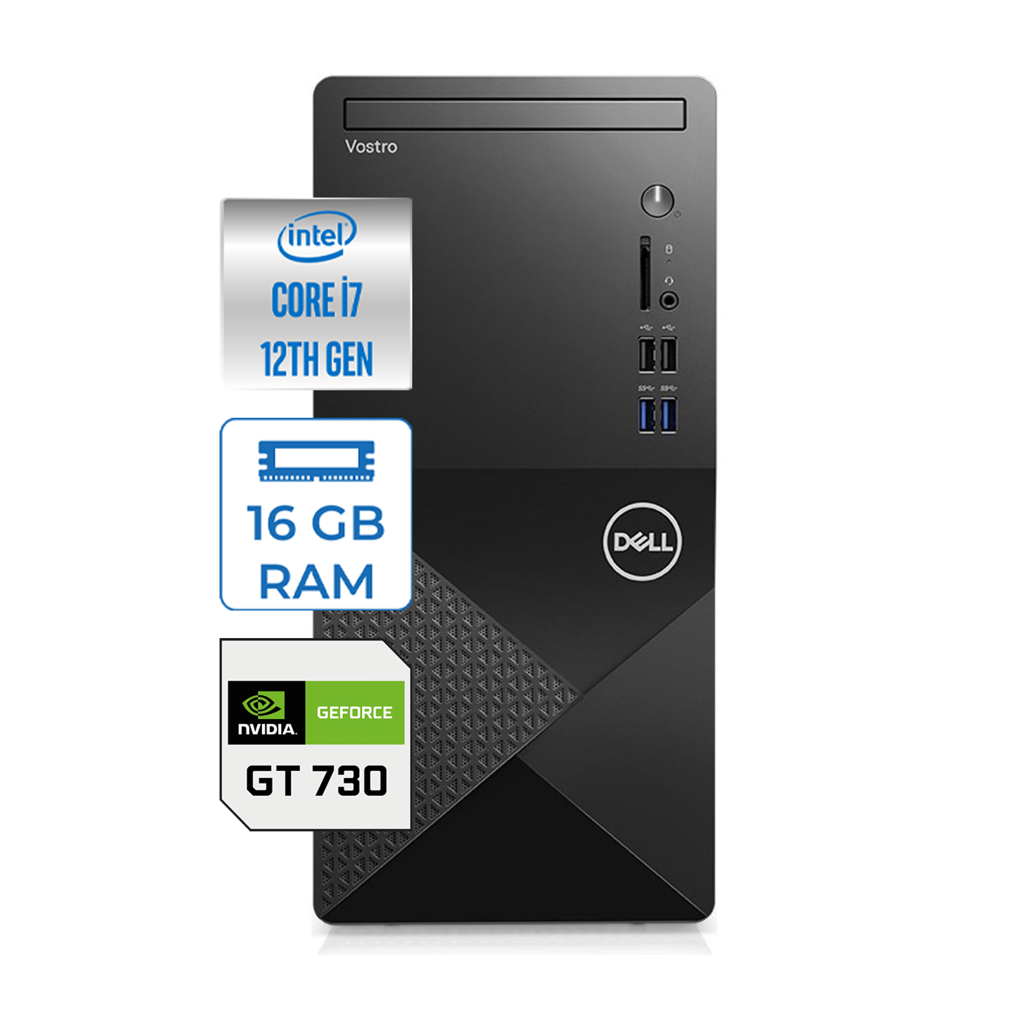 Dell Vostro 3910 mt Intel Core I7 12700 16GB 4TB SSD Windows 11 Pro Nvidia GT730-4GB Masaüstü Bilgisayar N3910GT730P10