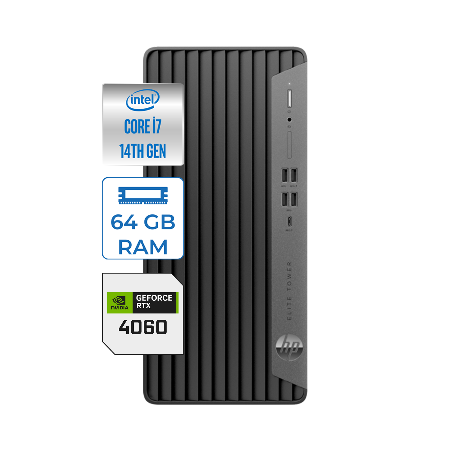 Elite Tower 800 G9 I7-14700 64GB DDR5 4TB SSD 8GB/RTX4060 Windows 11 Pro Masaüstü Bilgisayar HP999Z5ET11