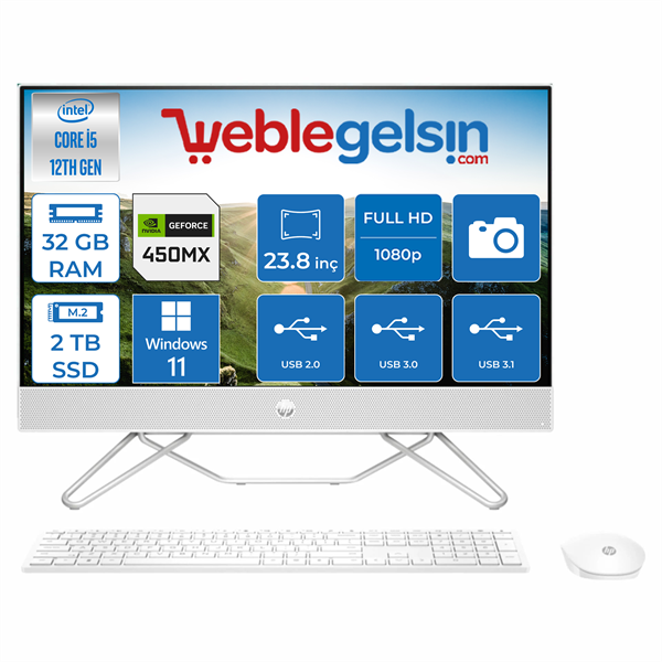 Hp 24-CB1010NT All In One Intel® Core™ i5 1235U 32GB 2TB SSD MX450 23.8