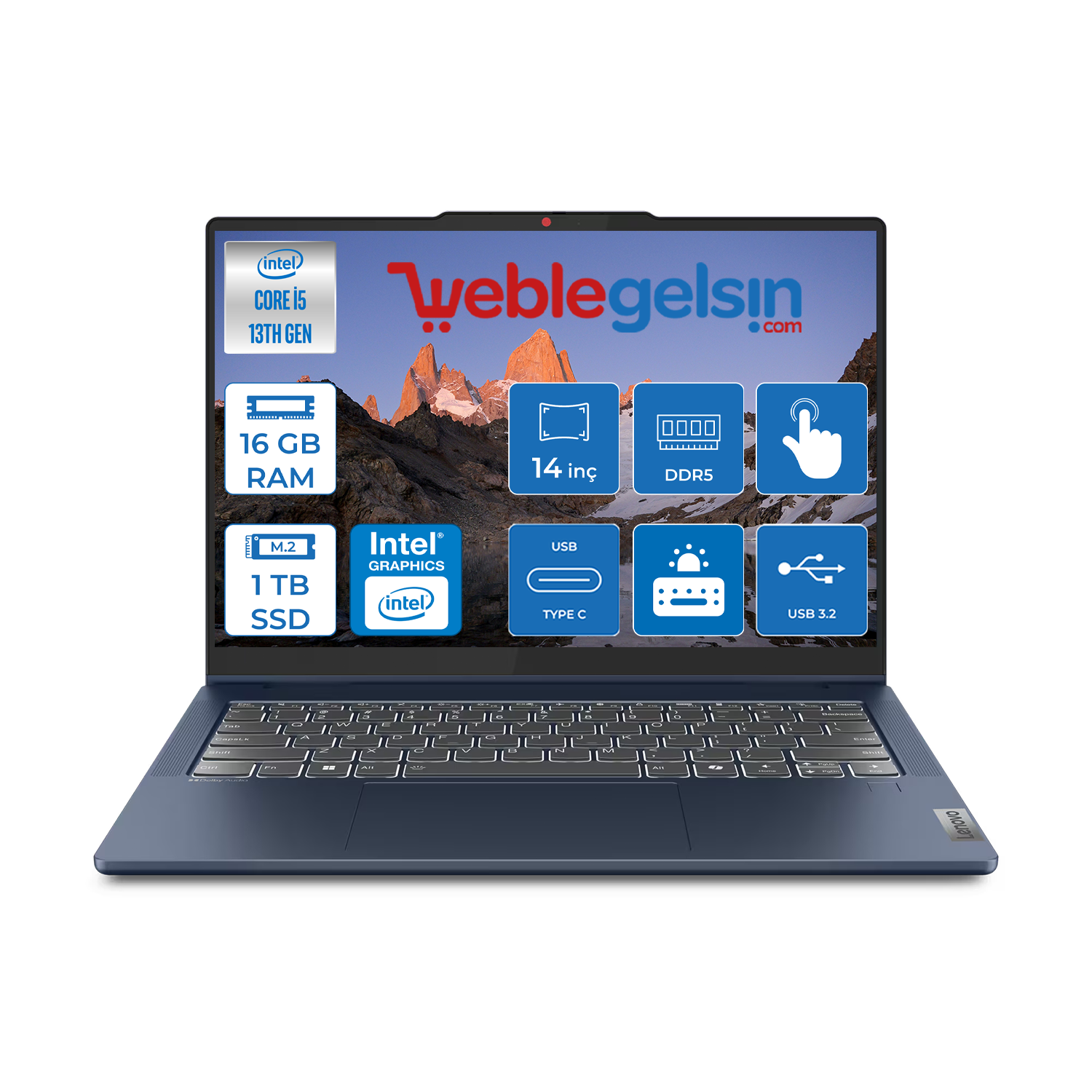 Ideapad Slim 5 Intel Core I5 13420H 16GB LpDDR5 1TB SSD Freedos 14'' Wuxga IPS Dokunmatik Bilgisayar ID83KX004FTRF01