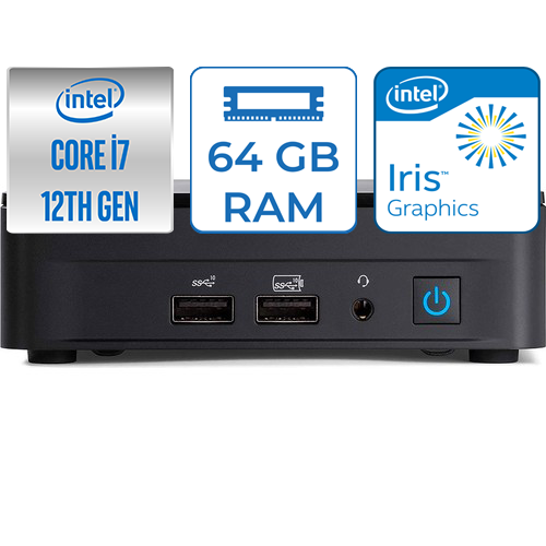 Intel Nuc 12 Pro Intel Core I7 1260P 64GB 512GB SSD Windows 11 Pro Mini Bilgisayar NUC12WSKI7W14