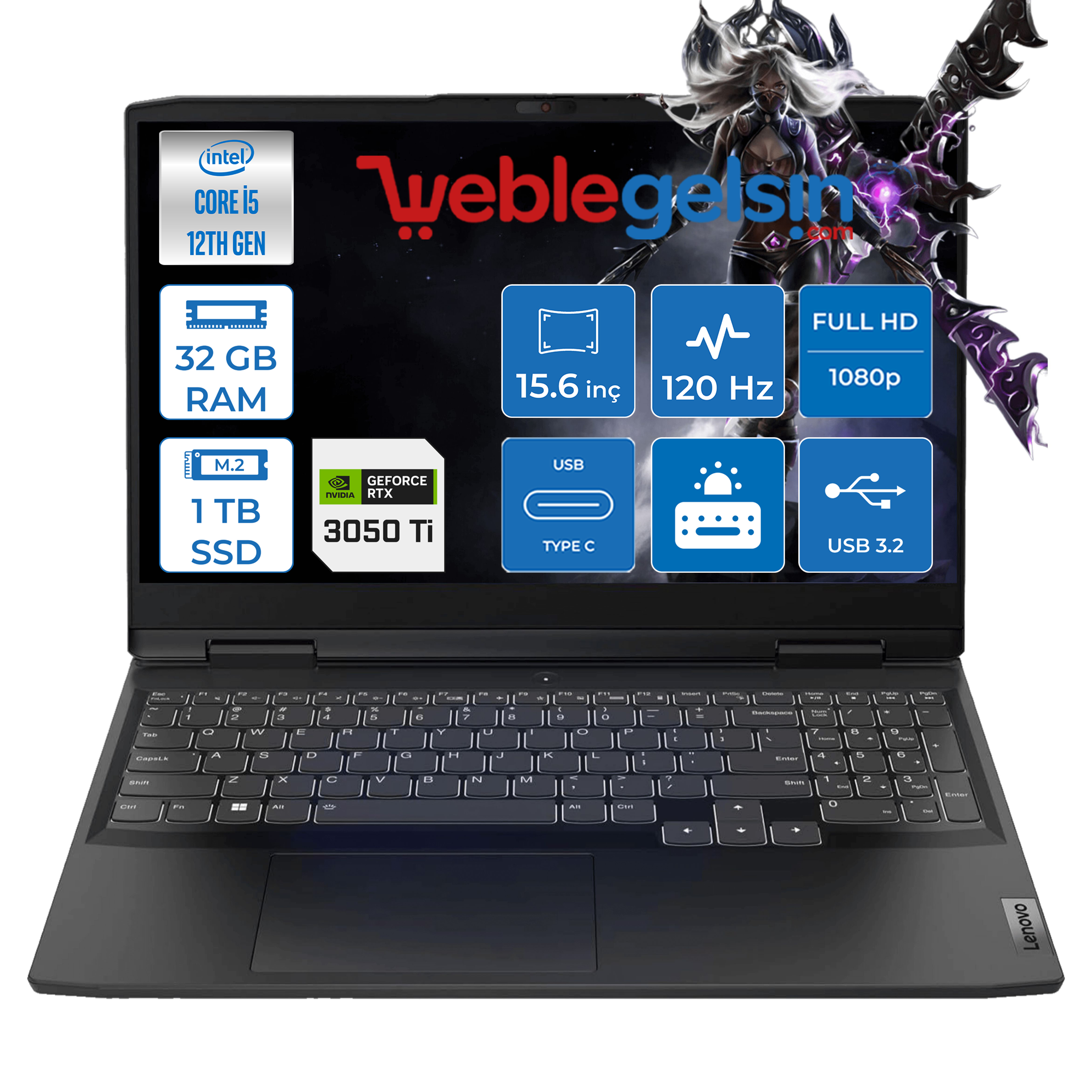 Lenovo gaming 3 i5 12450h 32GB 1TB SSD GeForce RTX3050TI Lenovo