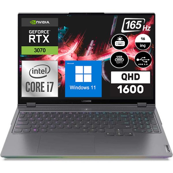 Lenovo Legion 7 Intel Core I7-11800H 64 GB 2 TB SSD 512 GB SSD Rtx 3070 8 GB Windows 10 Pro 16