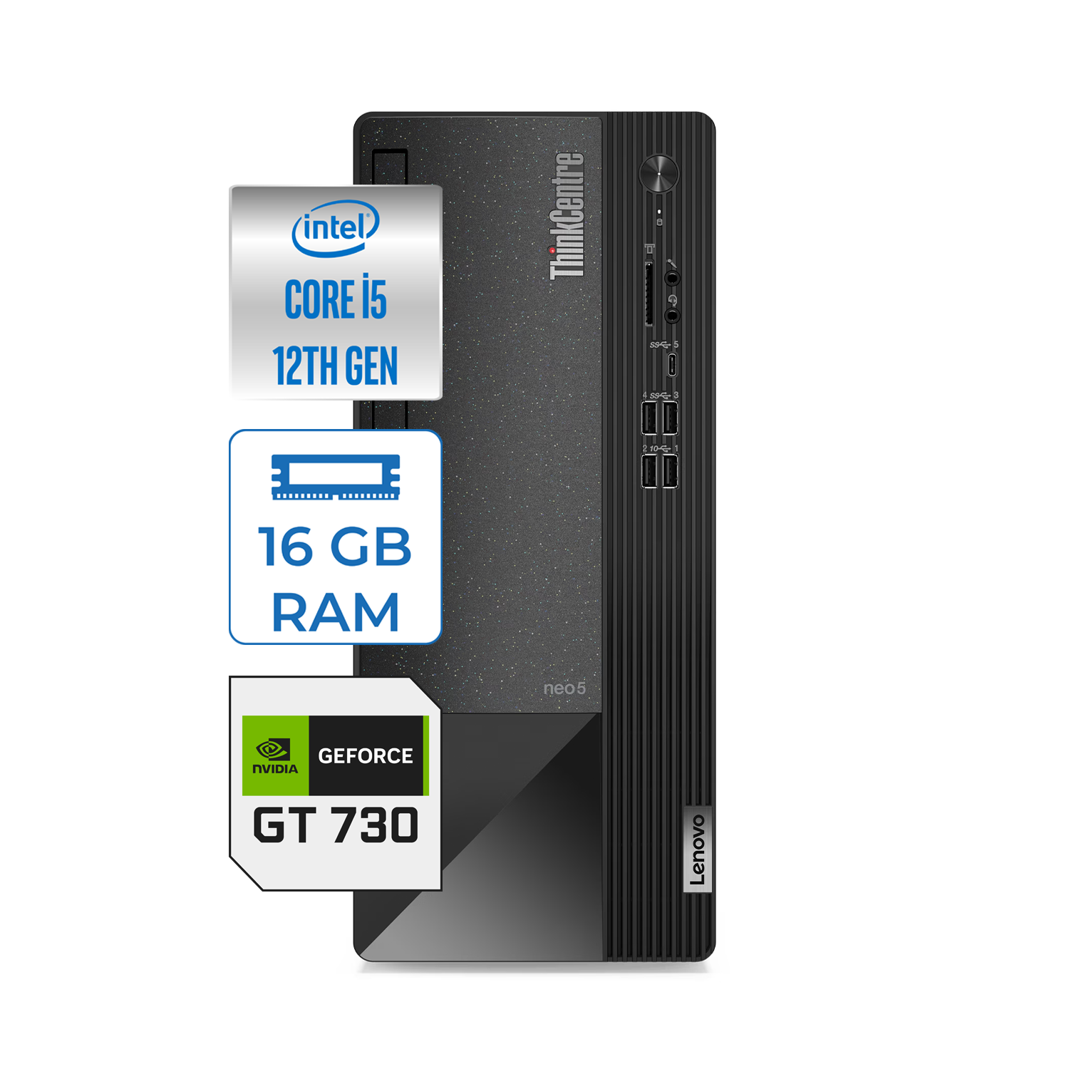 Lenovo Thınkcentre Neo 50T Gen4 Intel İ5-12500 16GB 4TB SSD 4GB/GT730 Freedos Masaüstü Bilgisayar WG12JB005BTRF10