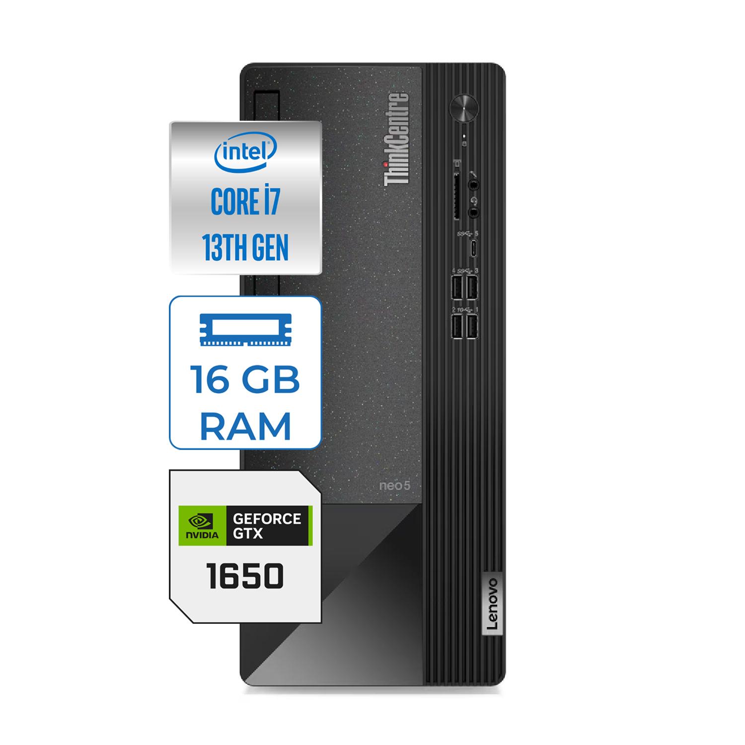 Lenovo Thinkcentre Neo 50T Gen4 Intel I7 13700 16GB 256GB SSD 4GB/GTX1650 Windows 11 Pro Masaüstü Blgisayar 312JB005ATR46