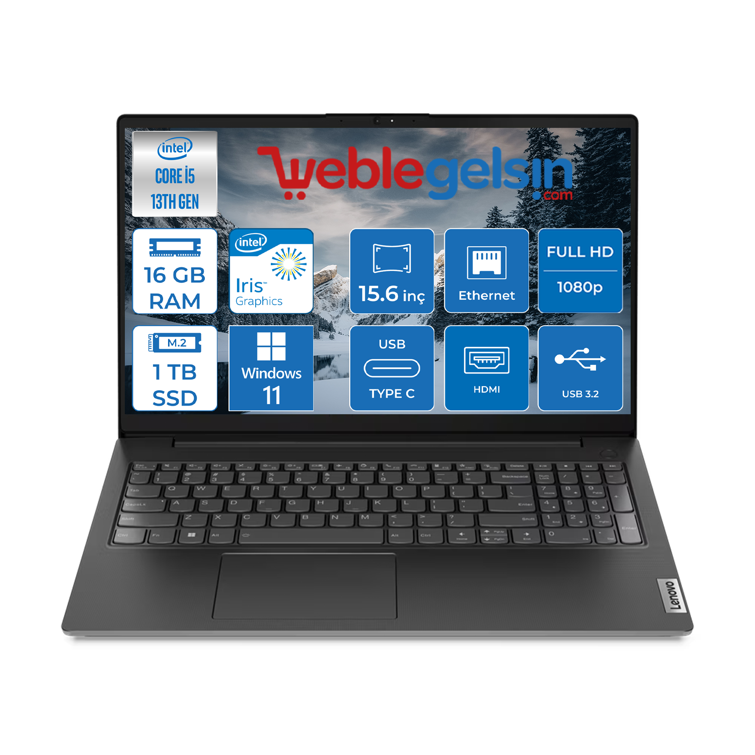 Lenovo V15 Gen4 Intel Core I5 13420H 16GB 1TB SSD Windows 11 Pro 15.6 inç Fhd Taşınabilir Bilgisayar 83A10091TRP07