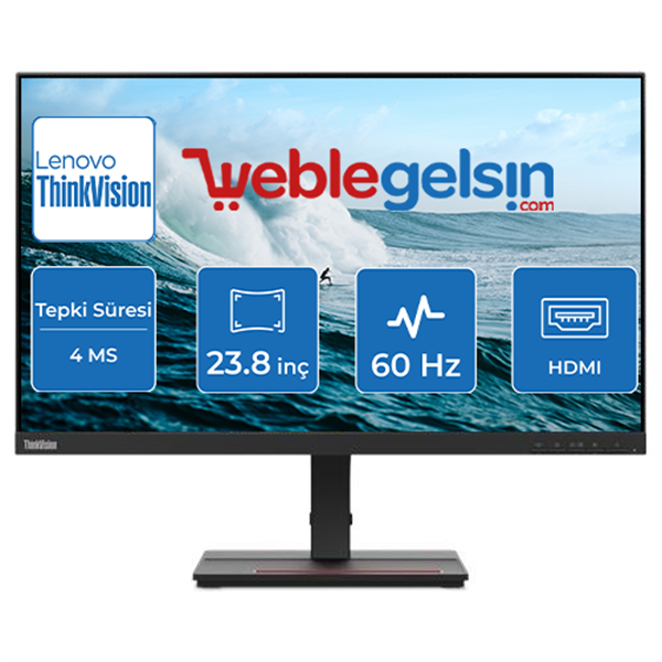 23.8 LENOVO ThinkVision S24e-20 62AEKAT2TK FHD 60HZ 4ms LED HDMI VGA En ...