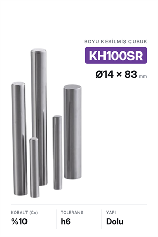 14x83 KH100SR h6 Kesilmiş Dolu Karbür Çubuk