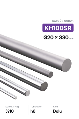 20x330 KH100SR h6 Dolu Karbür Çubuk
