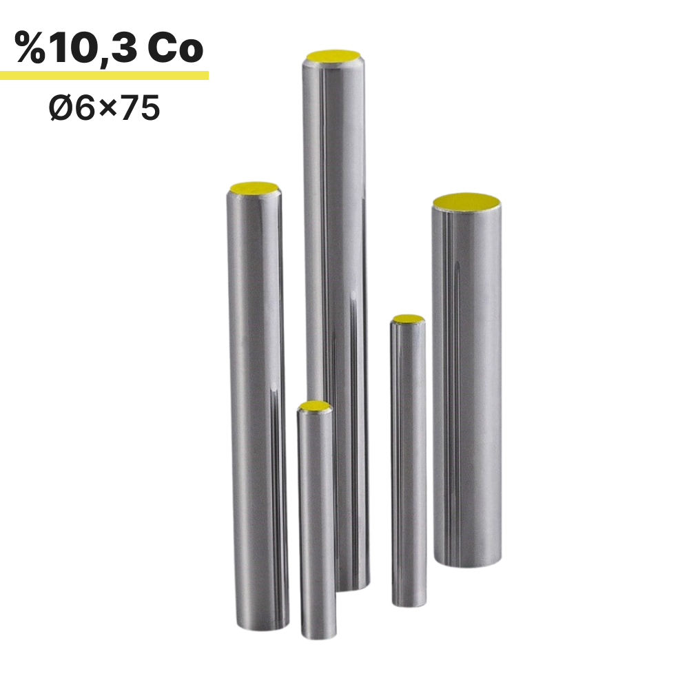 6x75 KH103S h6 Kesilmiş Dolu Karbür Çubuk