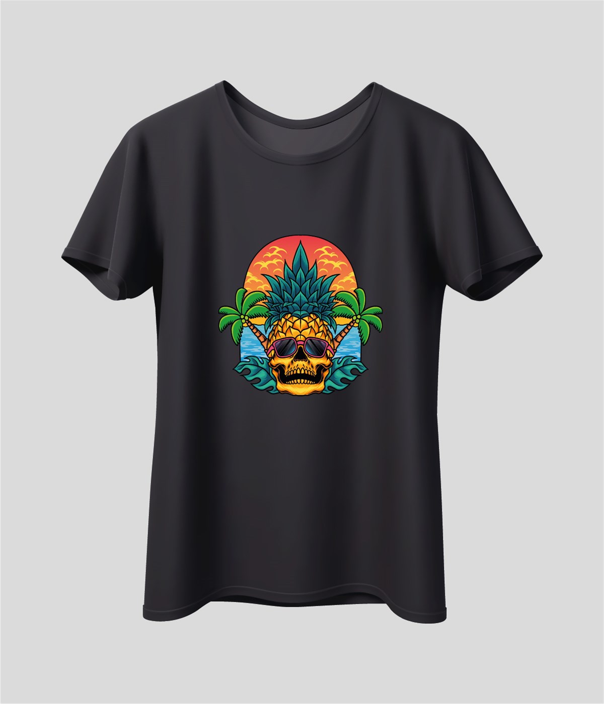 Ananas Kurukafa Baskılı T-Shirt