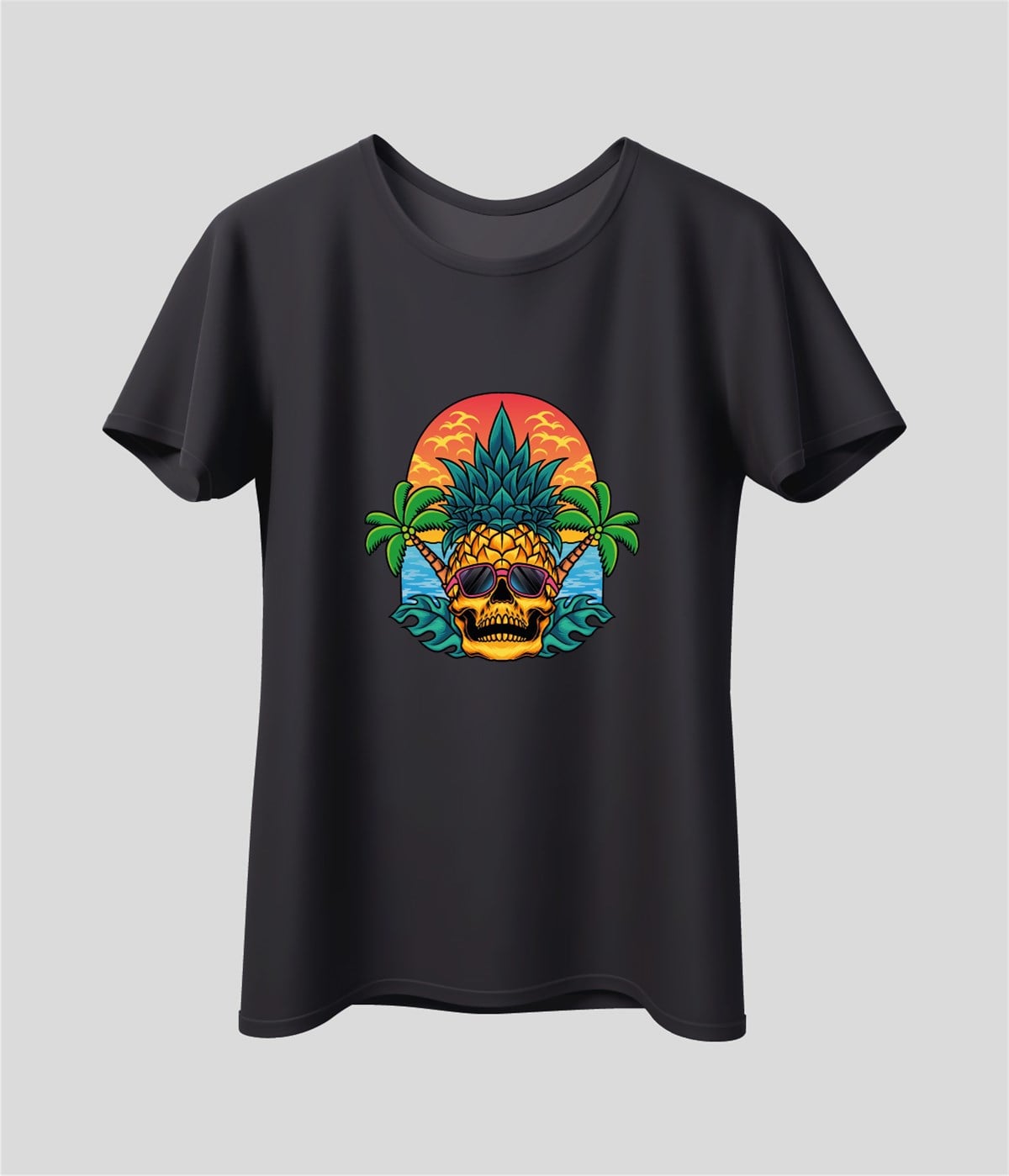 Ananas Kurukafa Baskılı T-Shirt