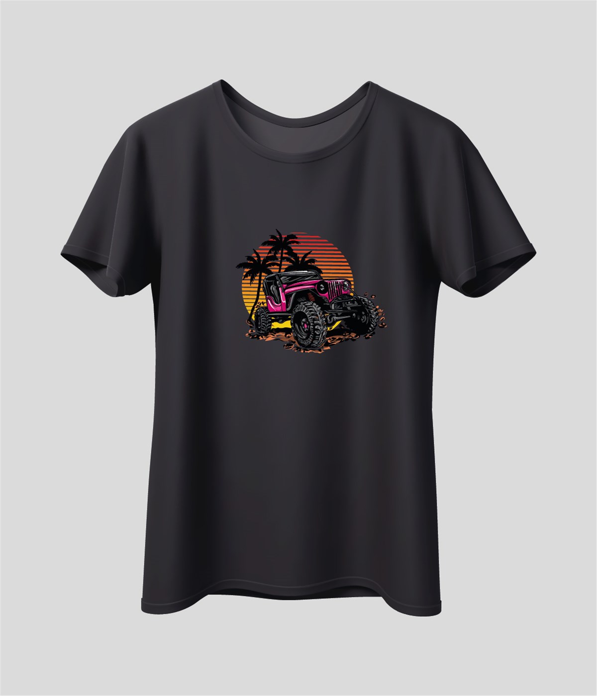Offroad Car Baskılı T-Shirt