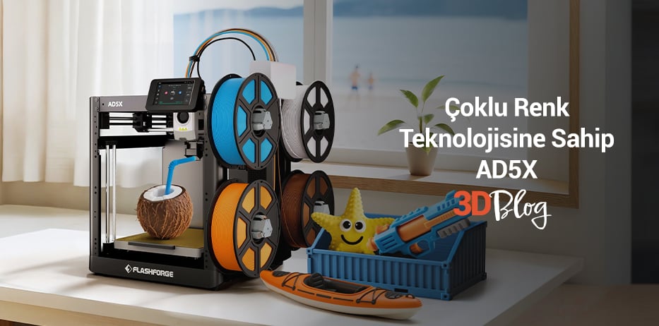 Flashforge AD5X – 4 renkli IFS modüllü CoreXY 3D yazıcı