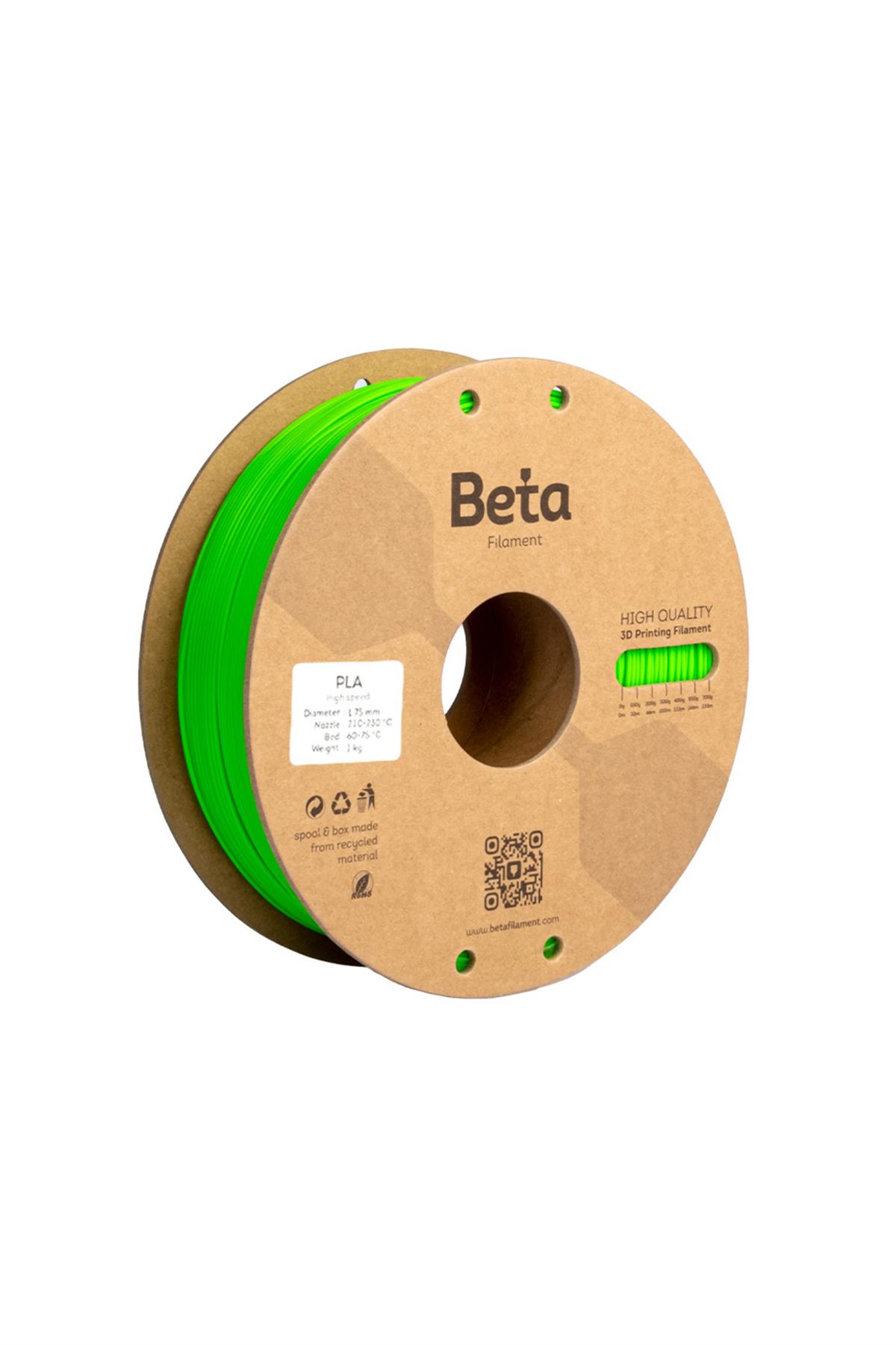Beta PLA High-Speed Filament Cyber Green