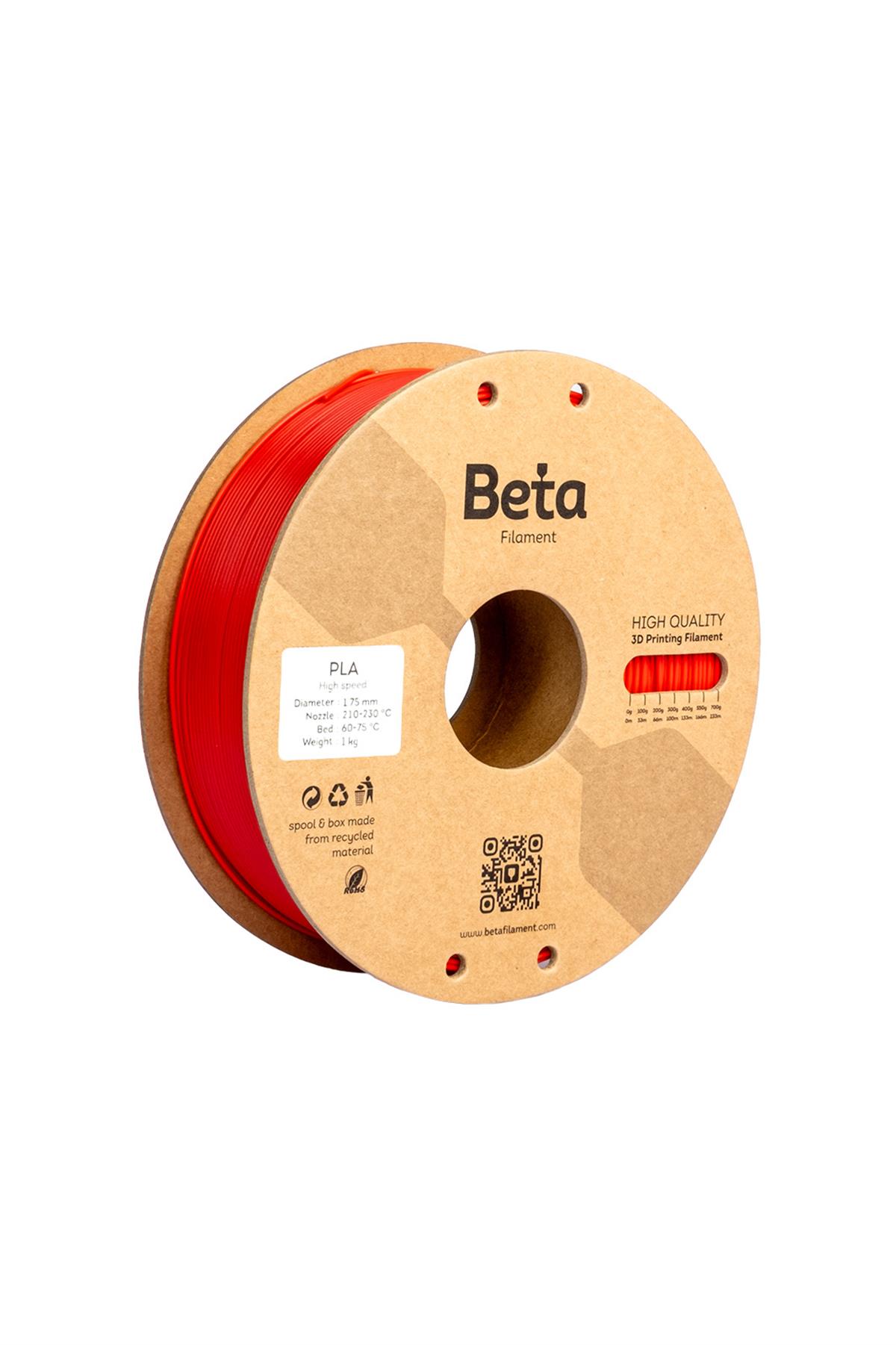 Beta PLA High-Speed Filament Kiss Red