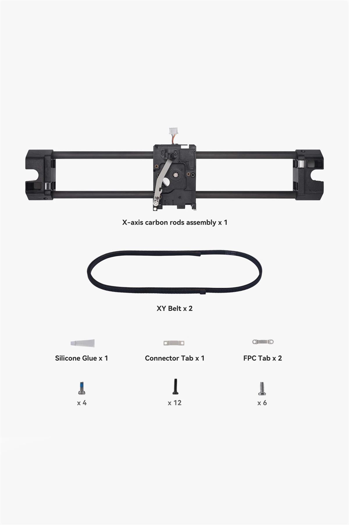 Bambu Lab X Axis Carbon Rods Assembly P1P-P1S-X1C-X1-X1E