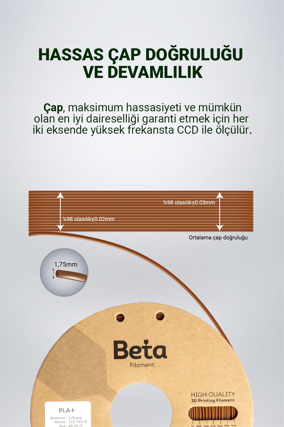 Beta PLA+ Filament Brown