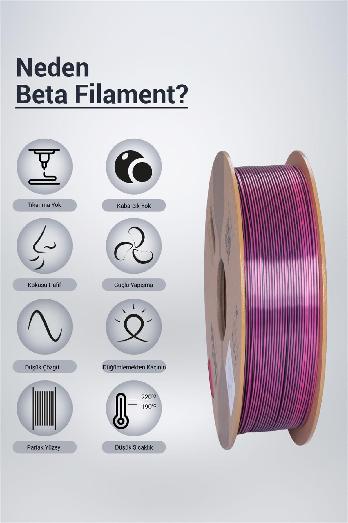 Beta PLA-Magic Silk Black-Rose Red