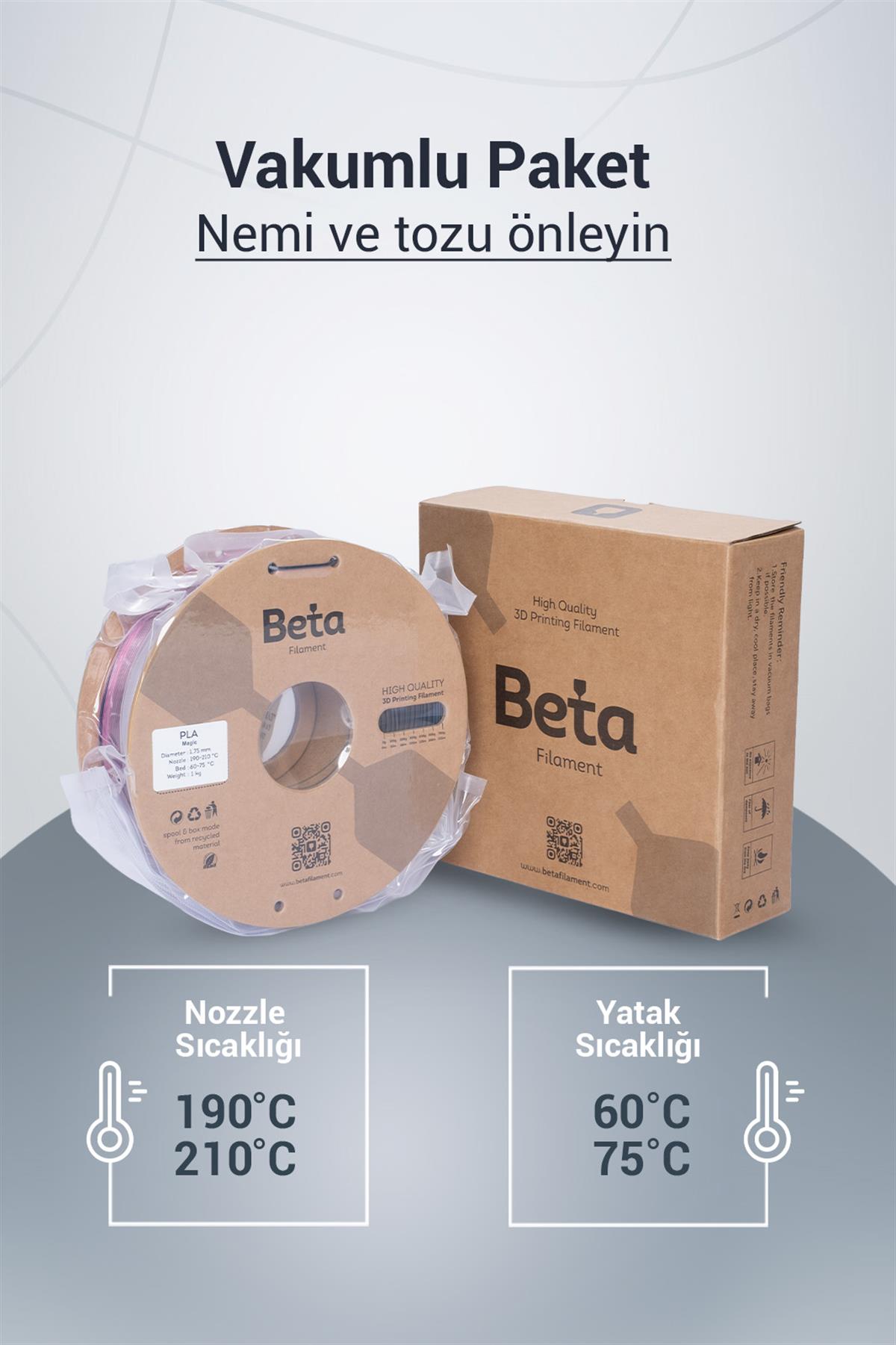 Beta PLA-Magic Silk Black-Rose Red