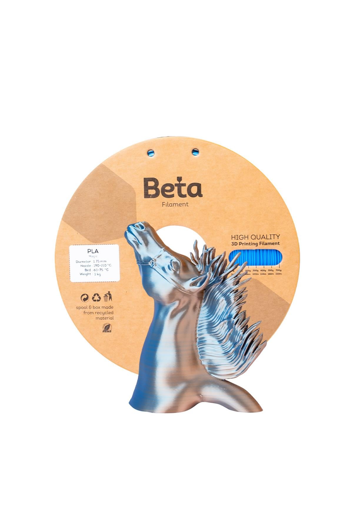 Beta PLA-Magic Silk Filament Blue Orange 