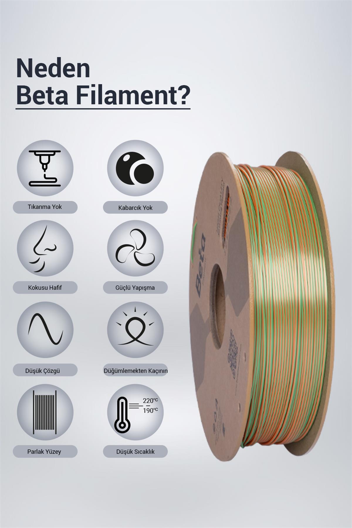 Beta PLA-Magic Silk Green-Orange