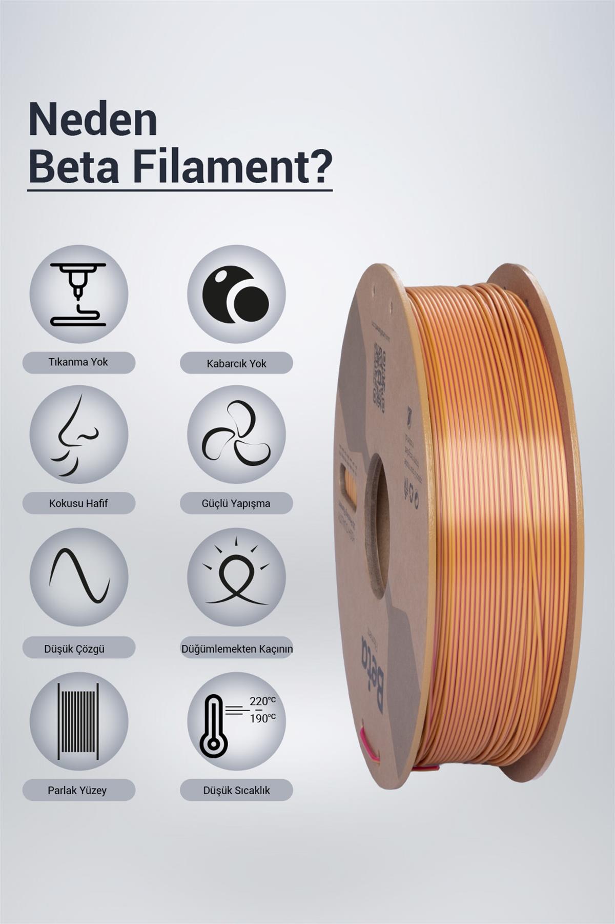 Beta PLA-Magic Silk Rose Red-Gold