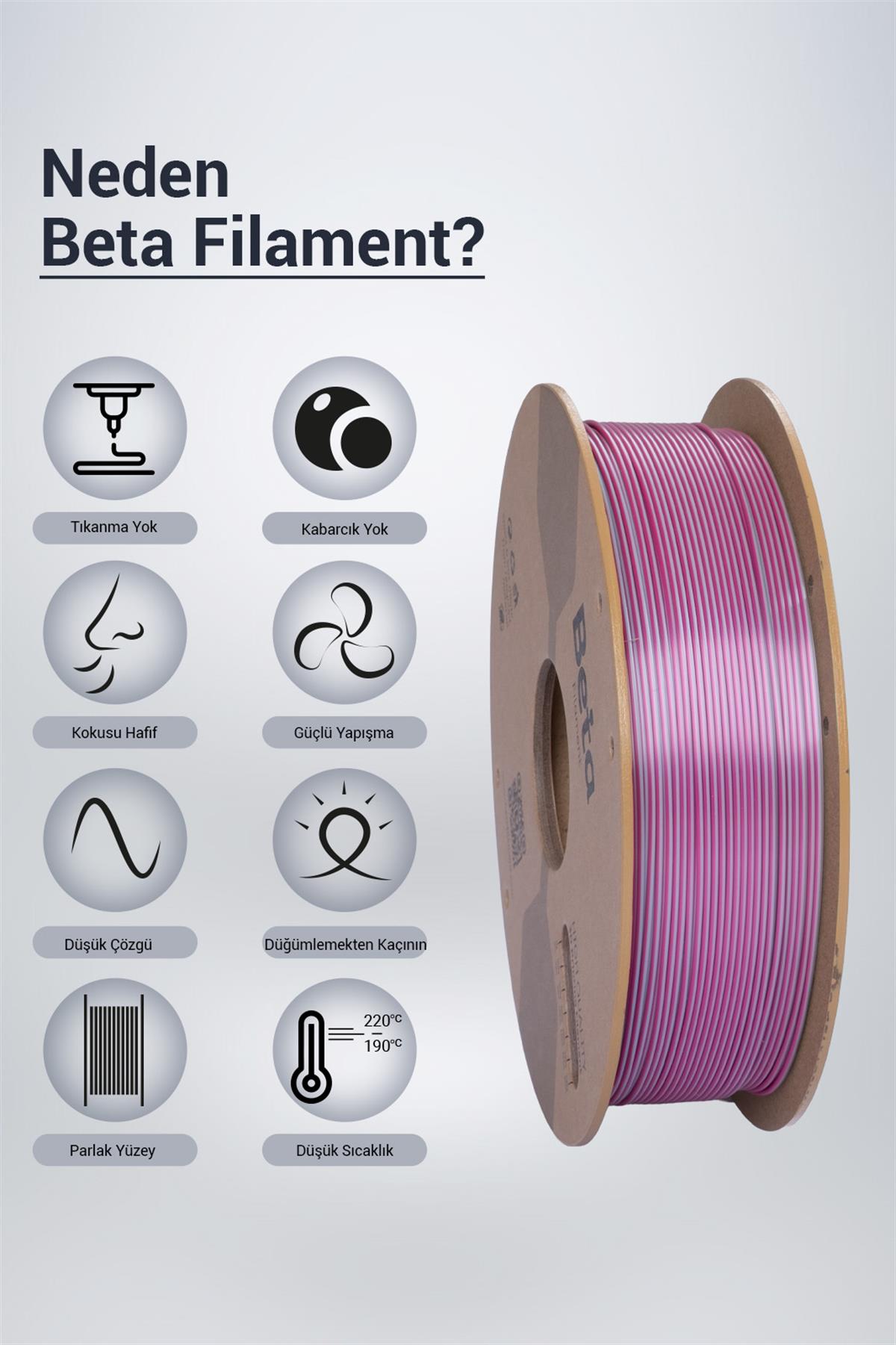 Beta PLA-Magic Silk Rose Red-Silver