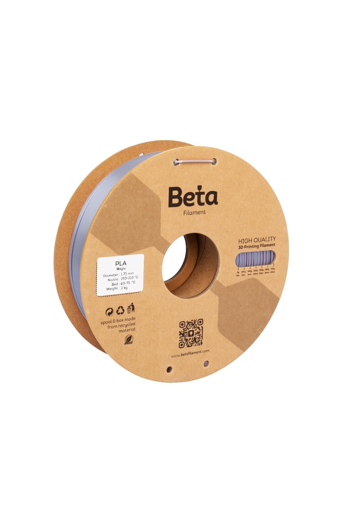 Beta PLA-Magic Silk Rose Red-Silver