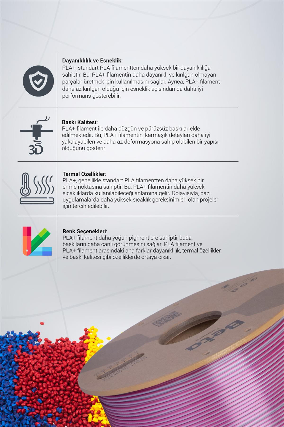 Beta PLA-Magic Silk Rose Red-Silver