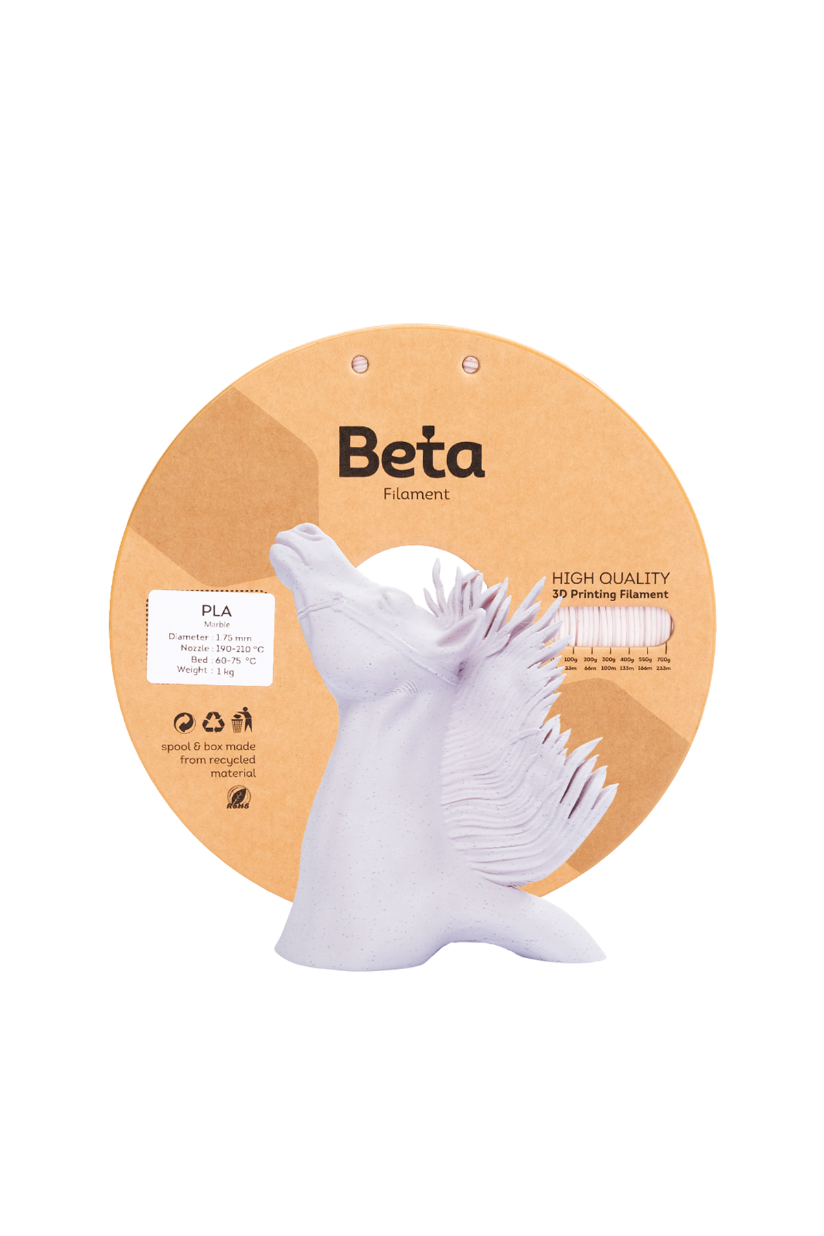 Beta PLA Marble Filament Soft Pink