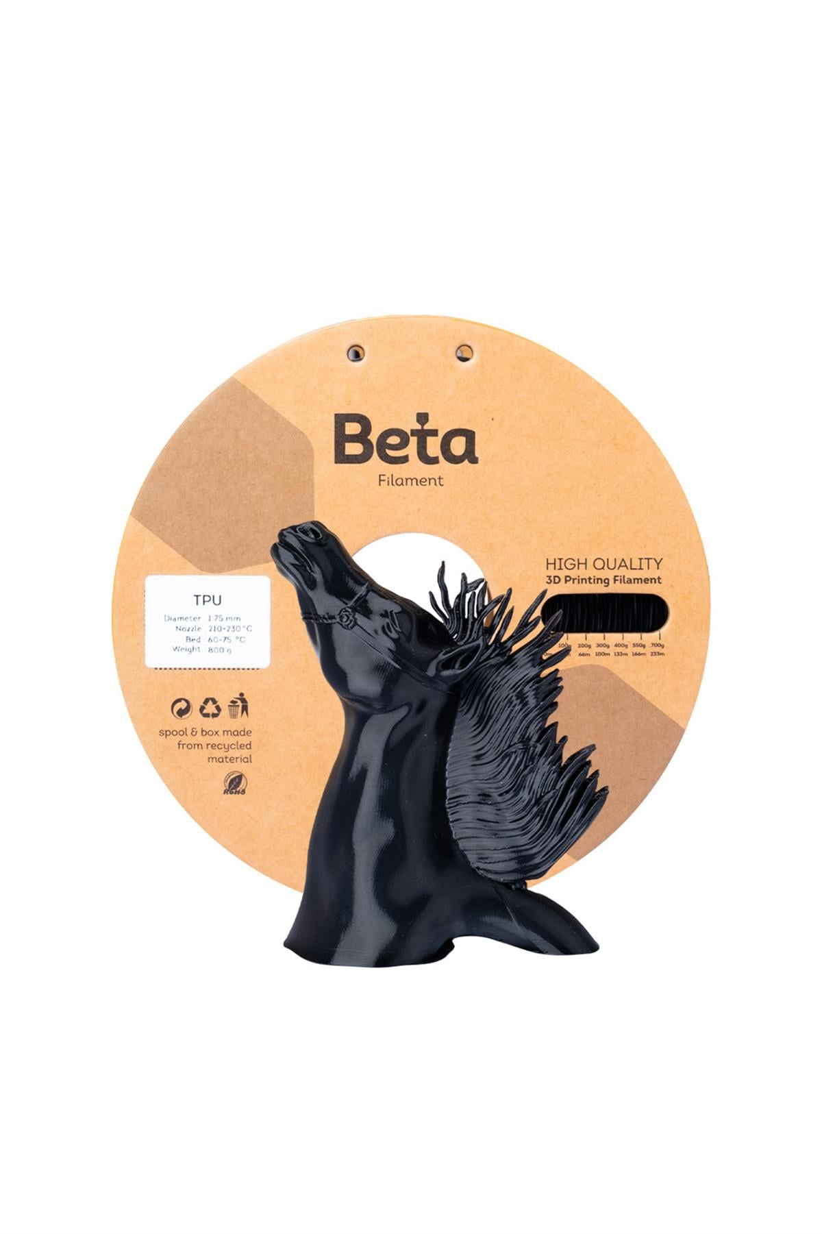Beta TPU 95A Filament Black 
