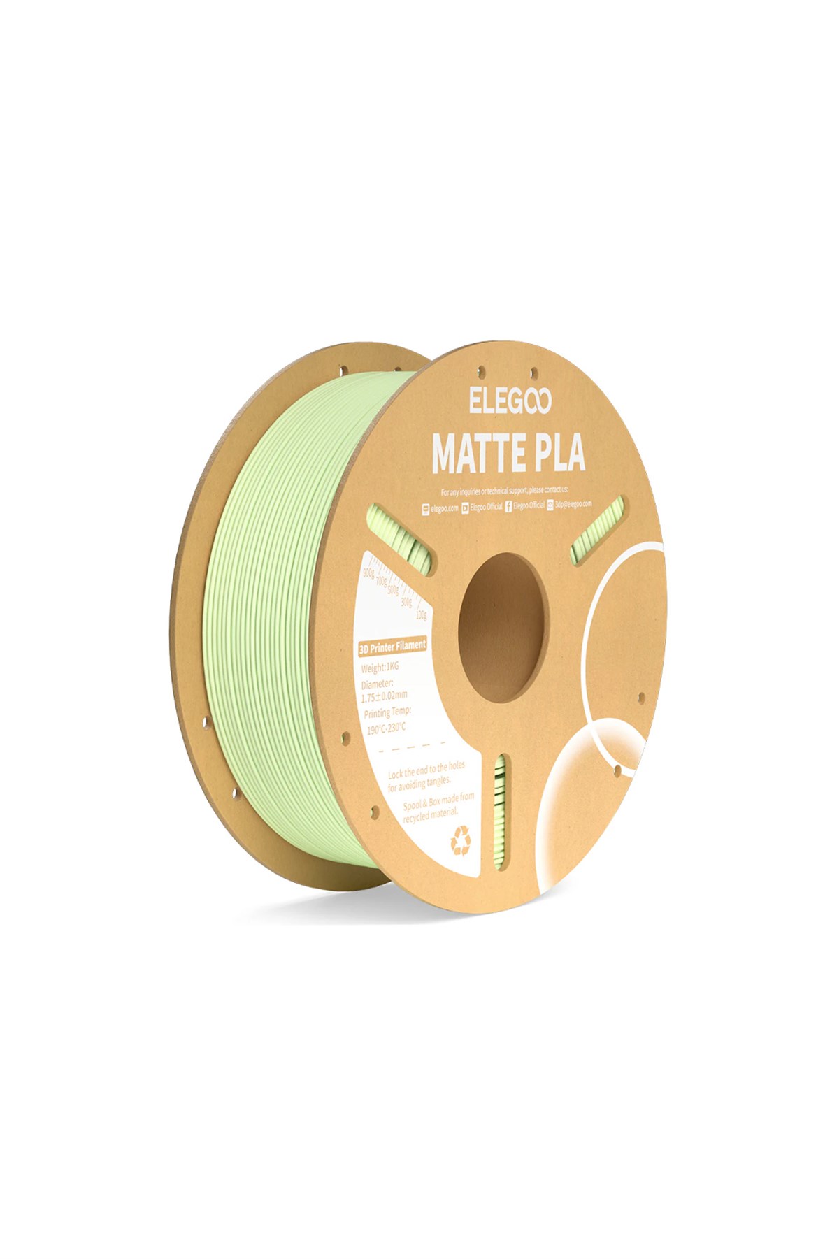 ELEGOO PLA Matte Filament Mint Green