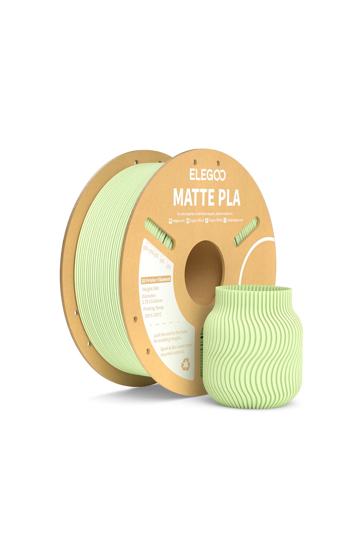 ELEGOO PLA Matte Filament Mint Green