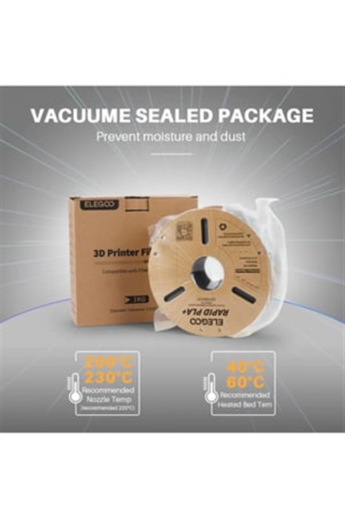 ELEGOO Rapid PLA+ Filament Silver