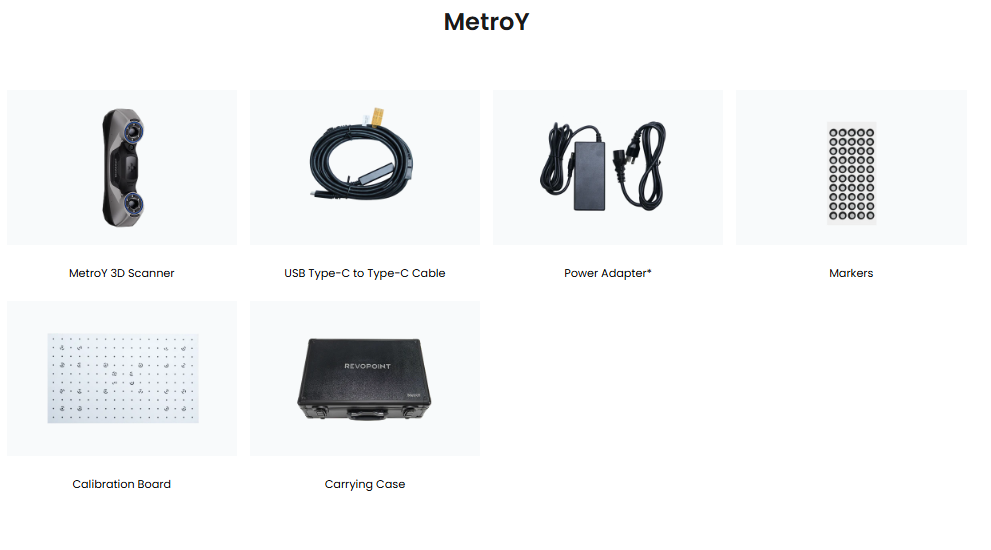 Revopoint MetroY paket içeriği