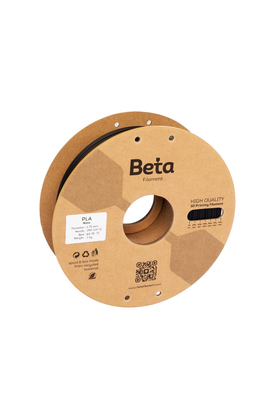 Beta Filament Matte PLA 1.75mm 1kg Black