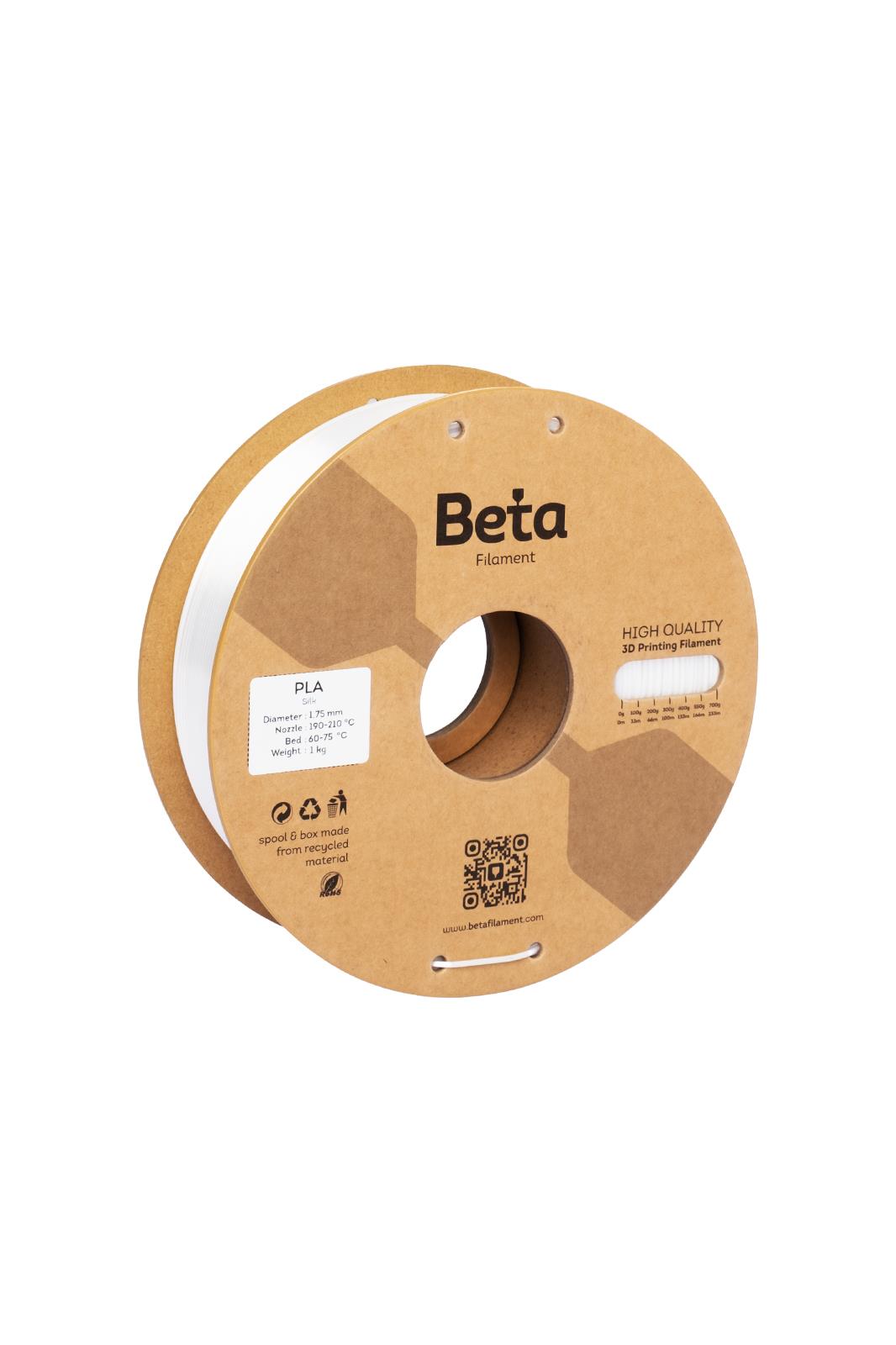 Beta Filament Silk PLA 1.75mm 1kg White