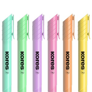 Kores Fosforlu Kalem Pastel Renkli Büyük