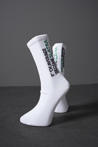 Beyaz F*ck Average Çorap