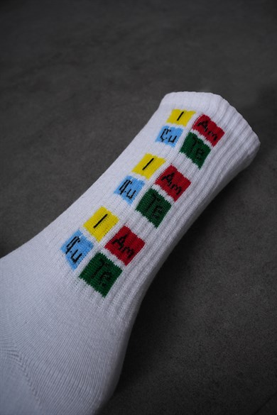 Beyaz İ AM CUTE Çorap