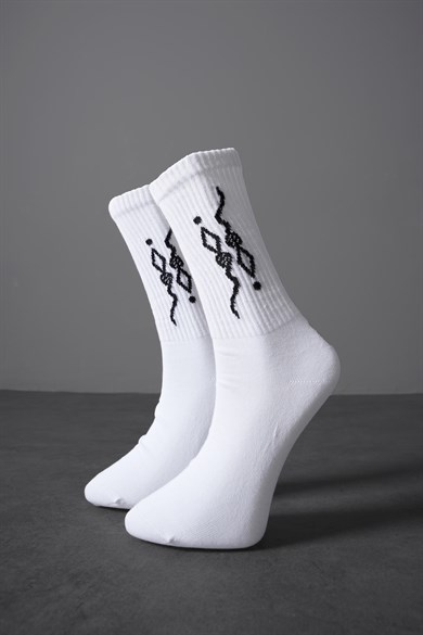 Beyaz Little Snake Çorap