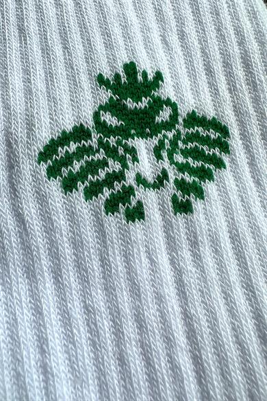 Beyaz Logo Baskılı Çorap