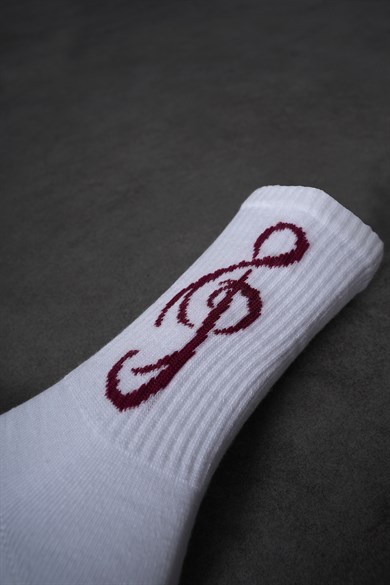 Beyaz - Mürdüm Symphony Çorap