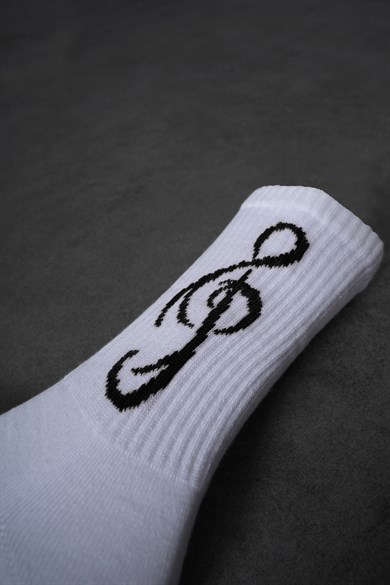 Beyaz - Siyah Symphony Çorap
