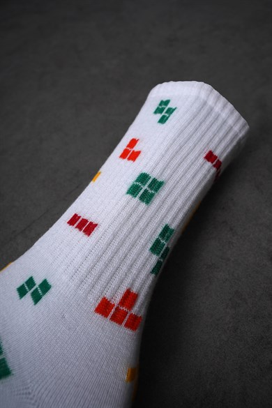 Beyaz TETRİS Çorap