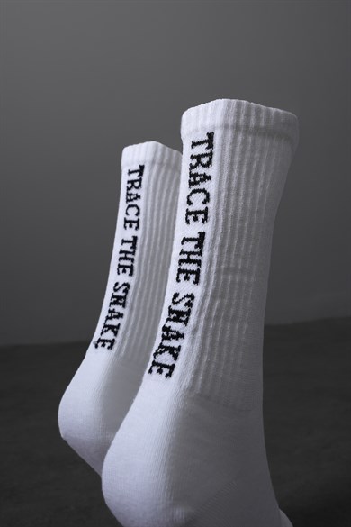 Beyaz Trace The Snake Çorap